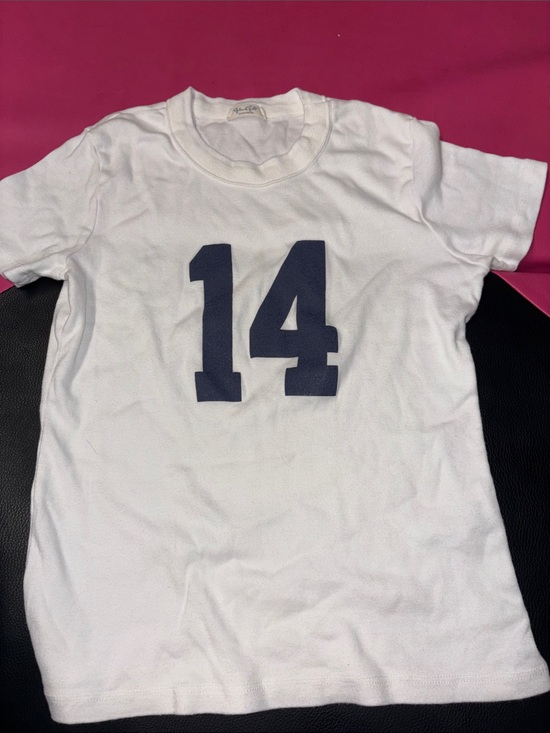 Brandy Melville Tops - Number 14 White Graphic Tee-BRANDY